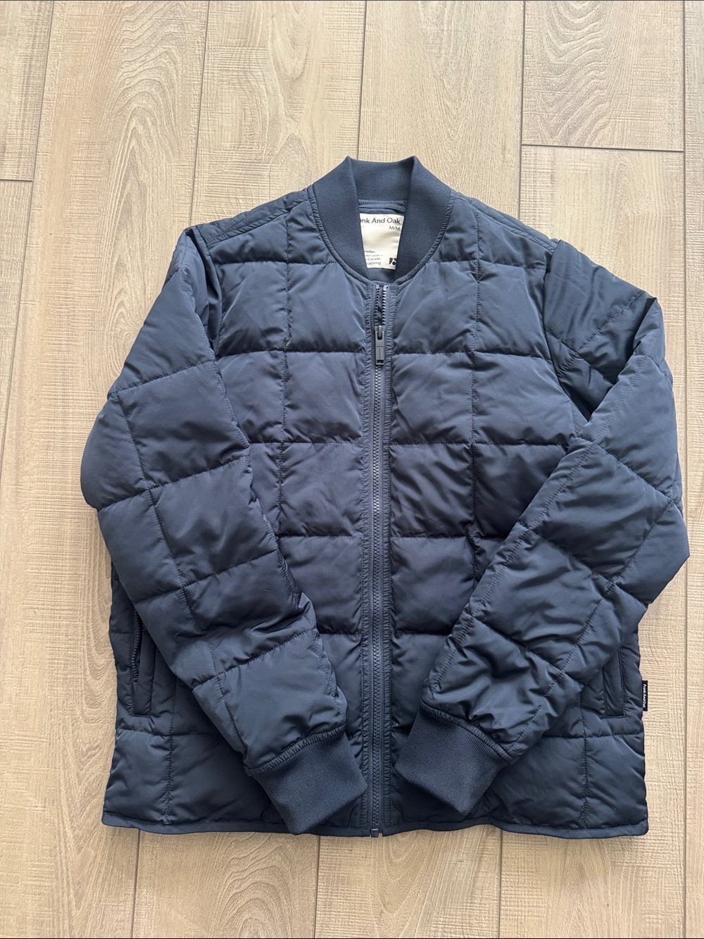 Frank & Oak Quilted Bomber Jacket - Navy
